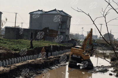 PVC Sheet Pile Installation Example