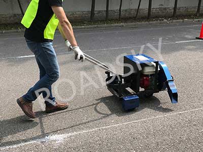 Road Marking Air Blower Working On-Site