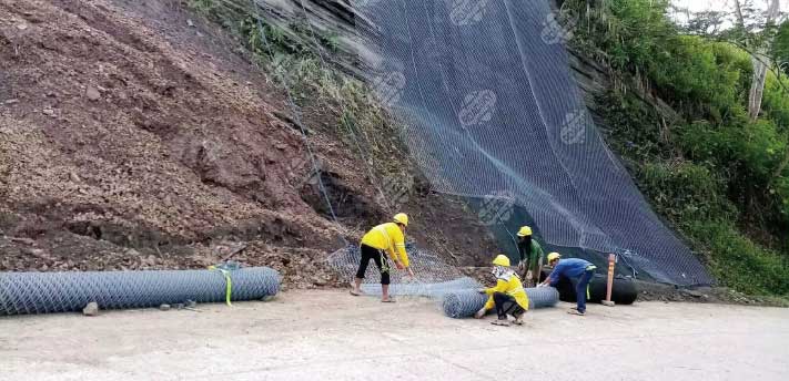 Rockfall Netting Installation Site
